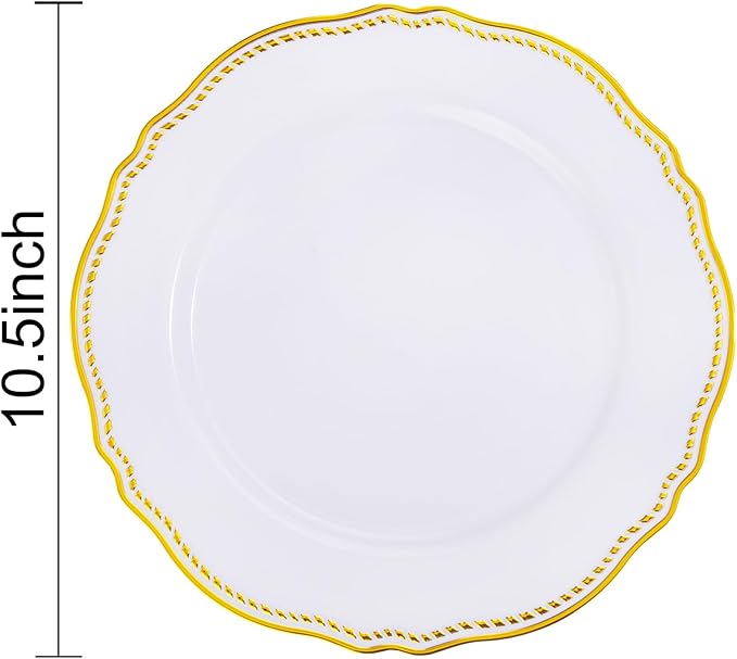 Hioasis 60pcs Gold Plastic Plates - Image 6