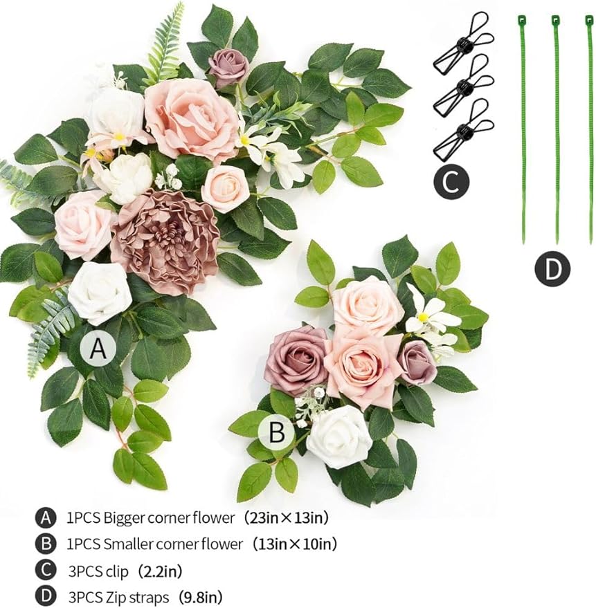 Wedding decor Welcome Sign Flower Backdrop Garland - Image 3