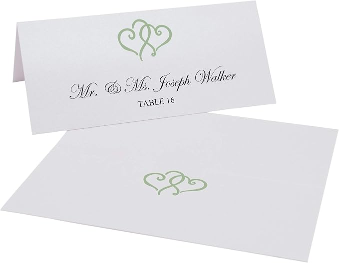 Linked Hearts Place Cards, Pre-cut and Scored - Image 2