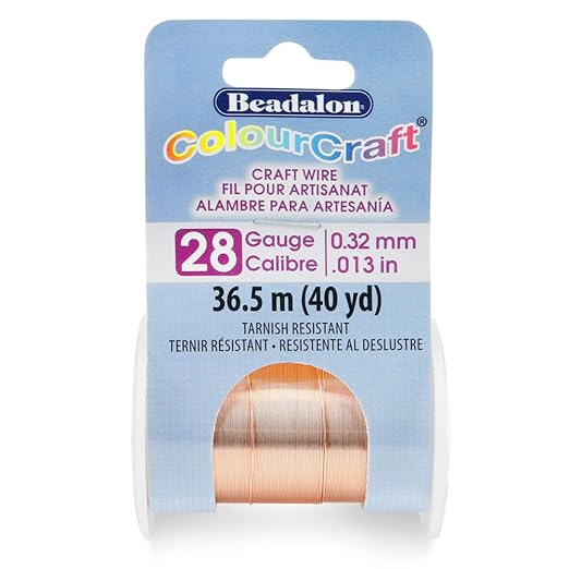 Beadalon ColourCraft Wire, 28 Gauge, Copper Color, 40 yd Spool by Beadalon