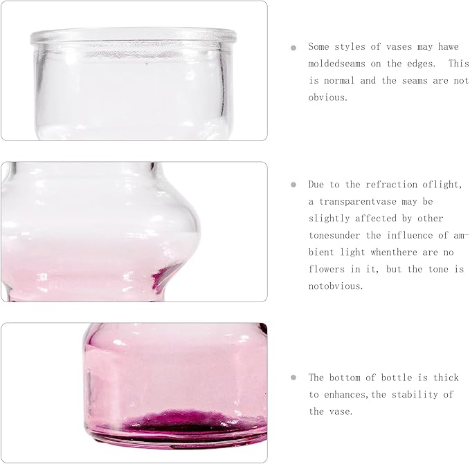 10 Pcs Pink Flower Bud Vases, Loose Transparent Flower Bud Vases, Small Vases - Image 6