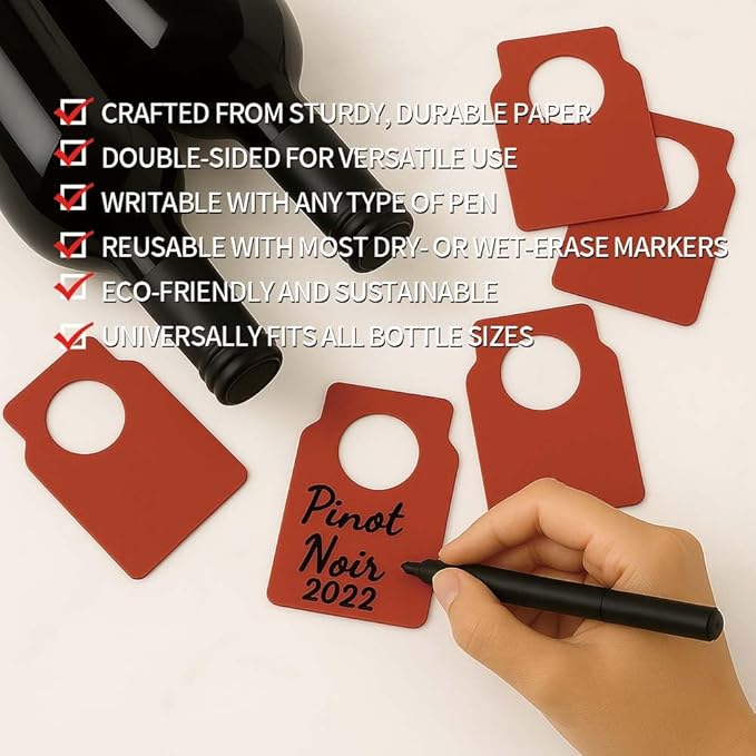 100 PCS Wine Bottle Tags –Paper Hanging Cellar Labels - Image 4