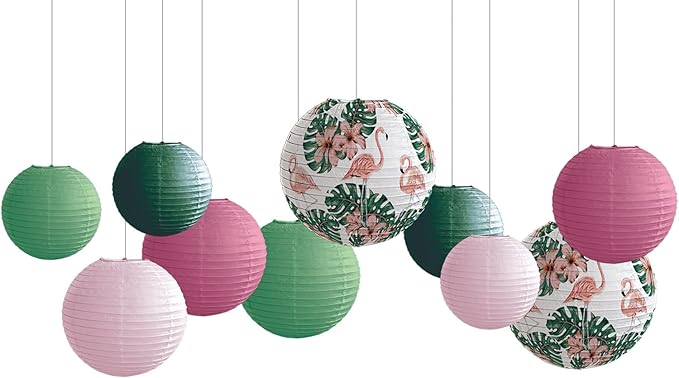 Jungle Tropical Flamingo Theme Bohemian Paper Lantern set10pcs - Image 5