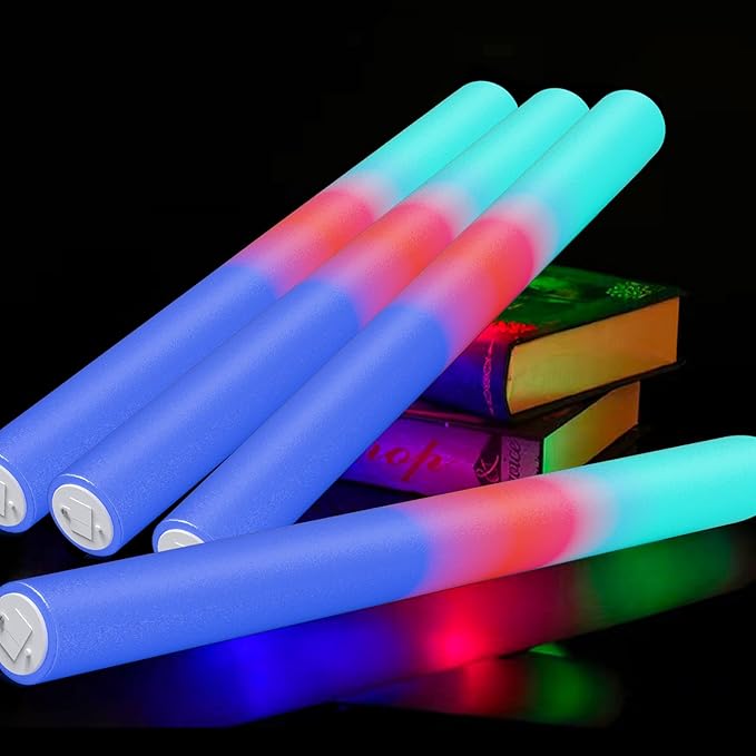 15 Pcs Foam Glow Sticks Bulk, LED Light Up Foam Sticks, Glow in the Dark Party by KOSNPATY
