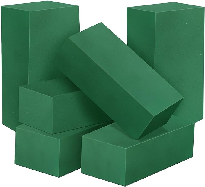 6 Pcs Floral Foam Blocks for Flower Arrangement, Wet and Dry Green Floral Foam by Audab