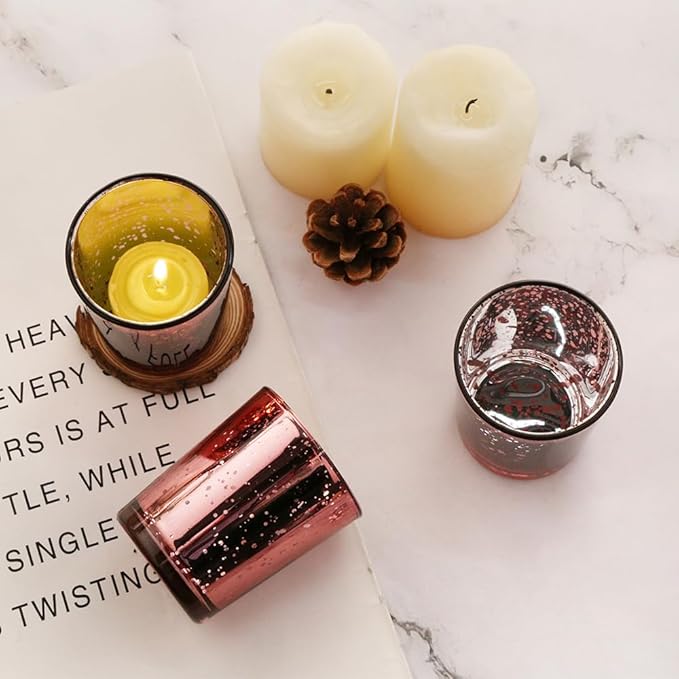 Pink Mercury Glass Tea Light Holders Set of 36 - Image 6