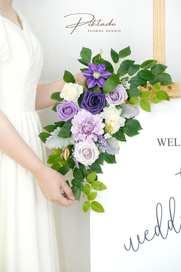 Wedding decor Welcome Sign Flower Backdrop Garland - Image 5