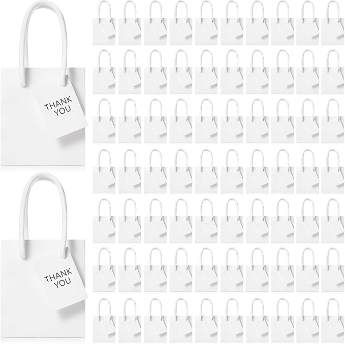 Sherr 100 Pack Mini Gift Bags Bulk, 4 x 2.75 x 4.5 Inches Paper Bags by Sherr