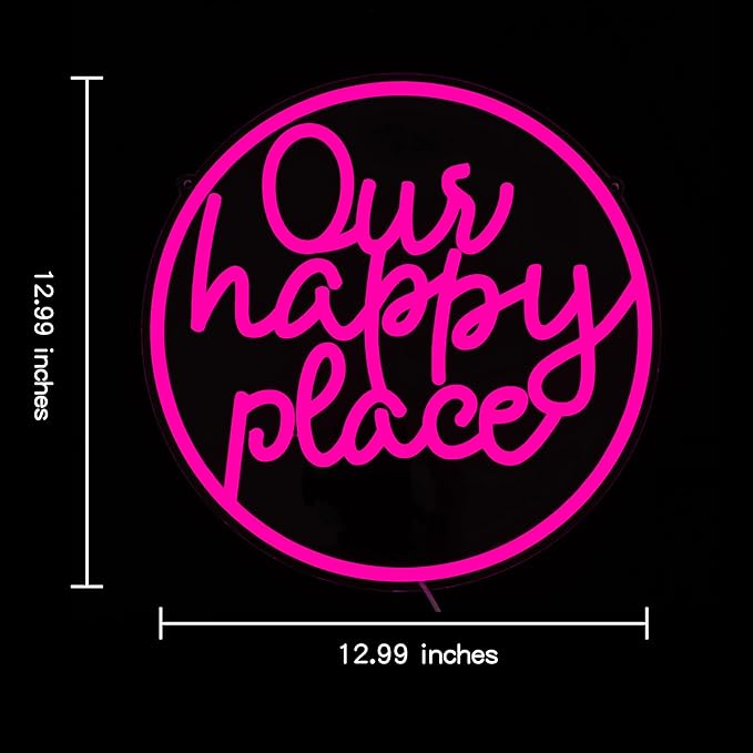 "Our happy place" Neon Sign Happy Place Neon Light - Image 3