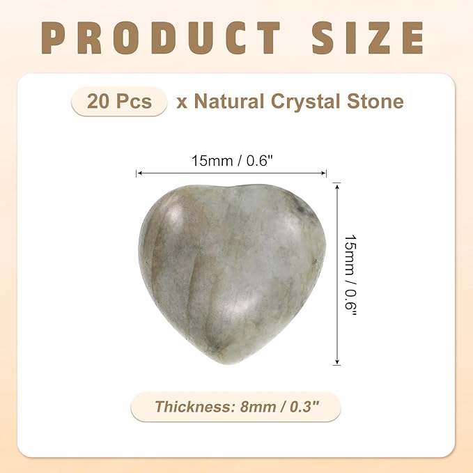 PATIKIL 20 Pcs Natural Heart Shaped Crystal Stone, 0.6 Inch Mini Polished Love - Image 2