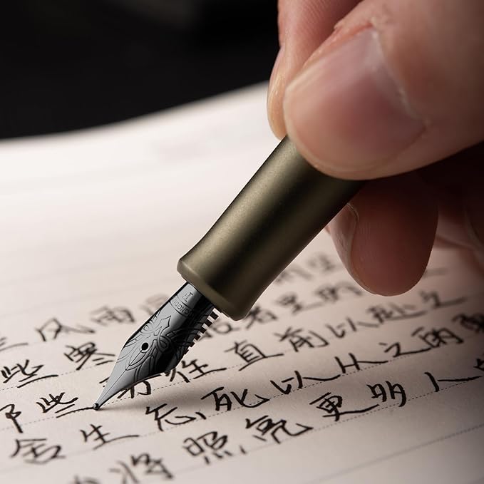 Hongdian M2 Black Forest Mini Fountain Pen, Extra Fine Soft Nib & Sleek Shape - Image 7