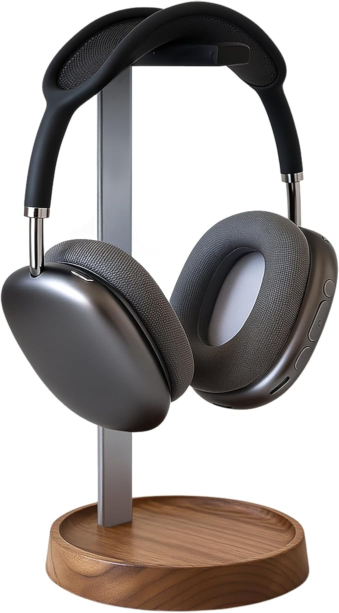 muso wood Walnut Headphone Stand, Universal Headset Stand by Musowood