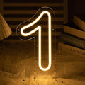 Number 1 LED Neon Sign Backdrop Birthday Party Decoration, 11.3" Height Warm by MissAudrey