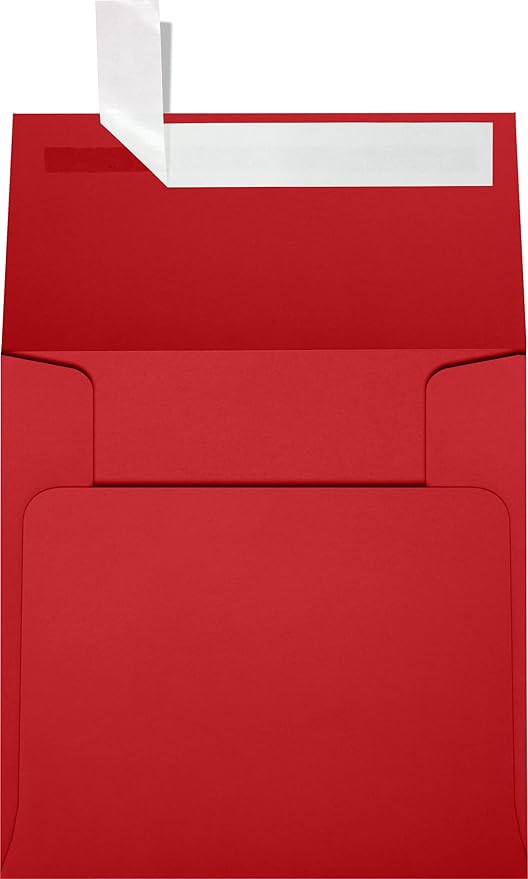 LUXPaper Square Invitation Envelopes | Peel & Press | 4" x 4" | Ruby Red | by LUXPaper