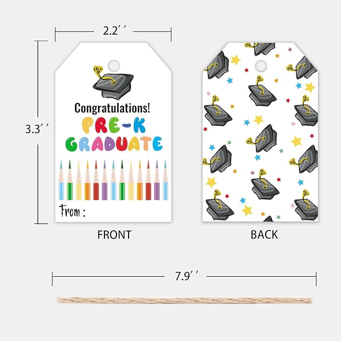 50 Pcs Pre-K Graduation Gift Tags, Congrats Grad Party Favors Gift Tags - Image 2