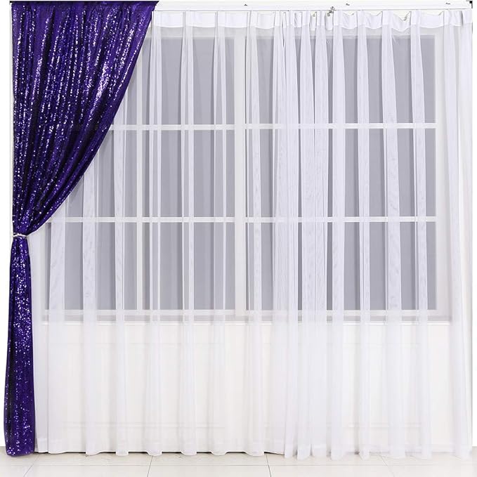Eternal Beauty Sequin Backdrop Curtains, 2x8 Ft-2 Panels Purple Back Drop - Image 7