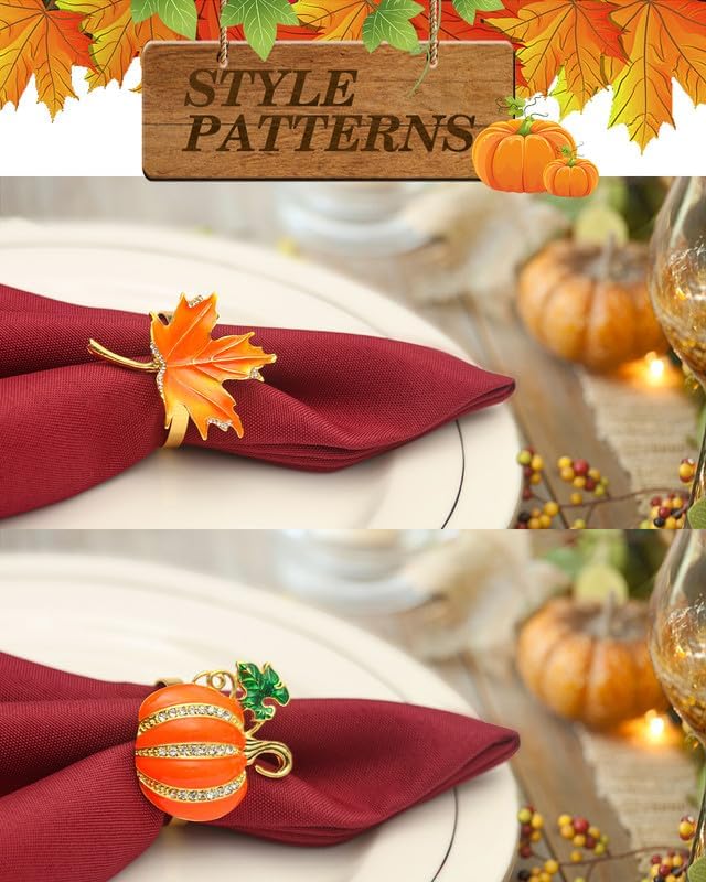 KPOSIYA 24 Pcs Fall and Christmas Napkin Set - Image 2