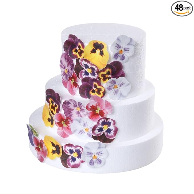 GEORLD 36pcs Edible Cupcake Toppers Pansies Cake Decoration, Flat not 3D by GEORLD