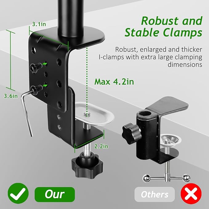 Mic Boom Arm, Adjustable Height Overhead Microphone Stand - Image 6
