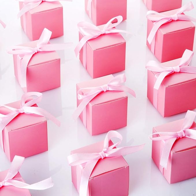 AWELL Pink Gift Candy Box Bulk 2x2x2 inches - Image 2