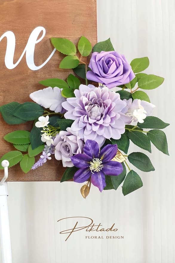 Wedding decor Welcome Sign Flower Backdrop Garland - Image 4