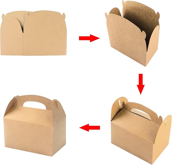 Bonfasvo Gift Boxes 30 Pack 6.2x3.5x3.5 inches Brown Fold Kraft Paper Boxes - Image 4