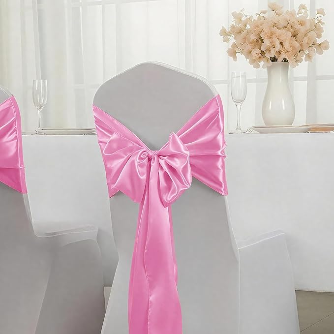SHEJIZE 20 Pack Pink Satin Table Runner 12x108 Inches Long, Bright Silky Smooth - Image 6