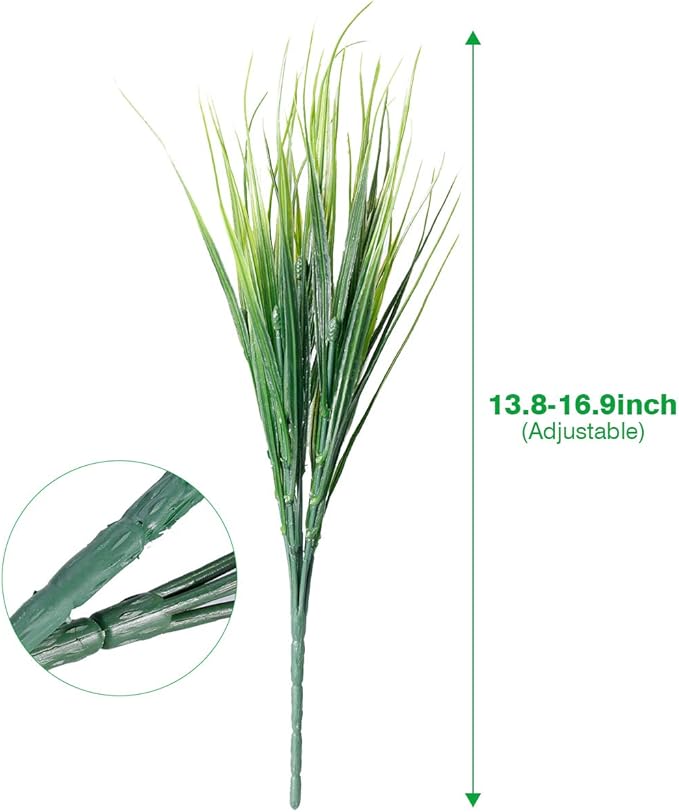 30 Bundles Artificial Grasses Outdoor UV Resistant Fake Grasses No Fade Faux - Image 7