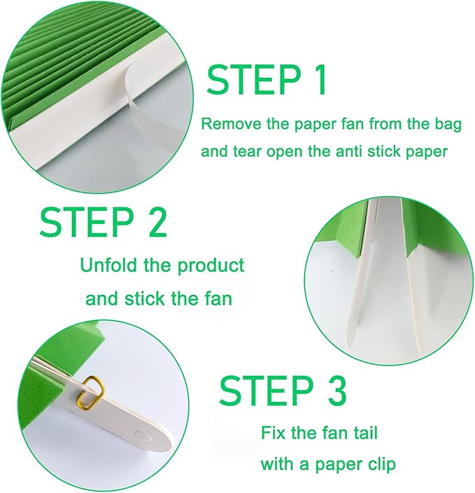 Green Party Decorations, Tennis Party Decorations Party Paper Fans Bulk 16in - Image 3