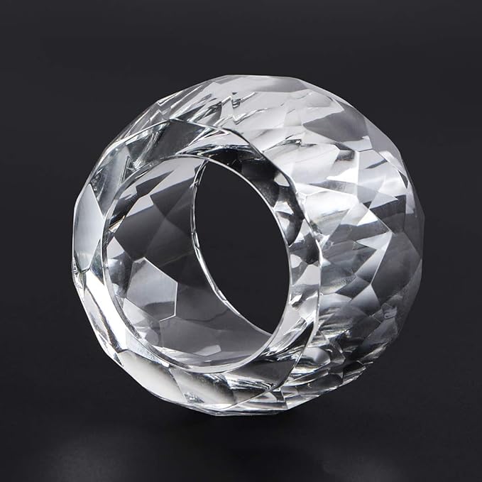 MDLUU 4 Pcs Crystal Napkin Rings, 2.3" Diameter Serviette Buckles, Thanksgiving - Image 2