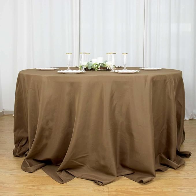 Efavormart Round Tablecloth, 132 Inch Stain & Wrinkle Resistant Washable Table - Image 3