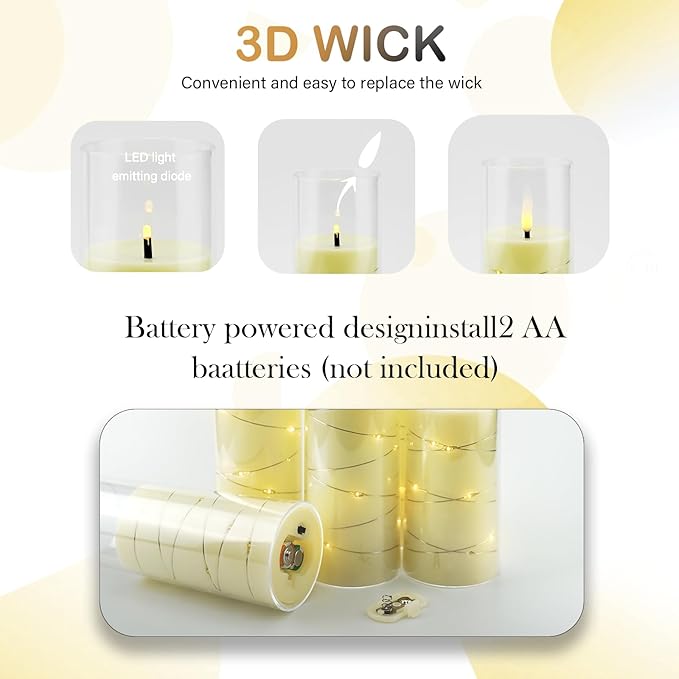 Flameless LED Candles with Timer 9 Pc Flickering Flameless Candles - Image 2
