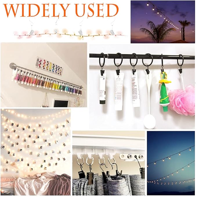 50 Pack Curtain Clip String Hanger Outdoor Indoor Photo Hook Stainless Steel - Image 7