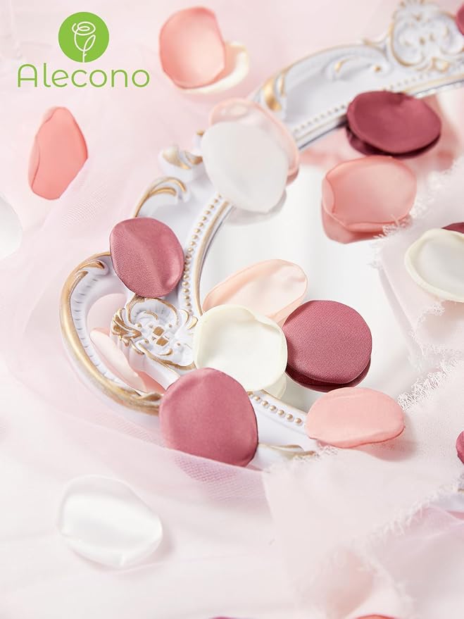 Alecono  Silk Rose Petals, Fake Pink Rose Petals - Image 5