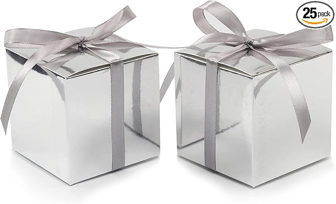 COTOPHER 25pcs Wedding Favor Boxes, Paper Gift Boxes 3x3x3 Inches Small Gift by COTOPHER