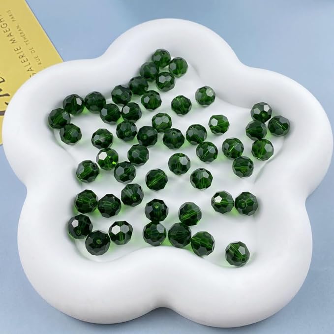 50 PCS 10mm Crystal Glass Beads Round Multiple Faceted Loose Spacer Glass Beads - Image 6