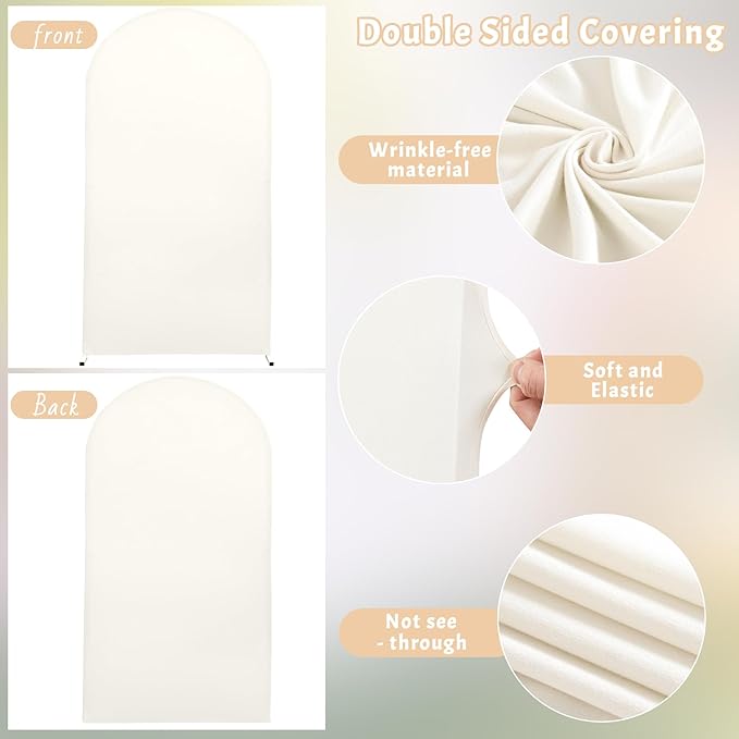 6.6FT Ivory Arch Backdrop Cover - Image 4