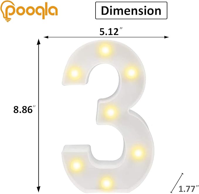 Decorative Led Light Up Number Letters - Image 3
