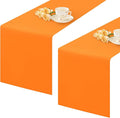 2 Pack Orange Small Short Table Runner 12 x 36 Inch Solid Color Runners Coffee by mylacerhome