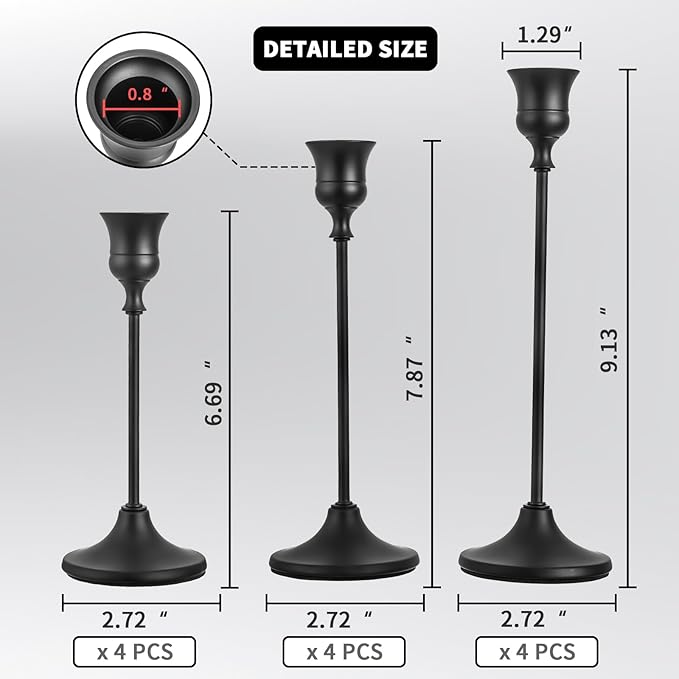 CHILL RECIPE Black Candlestick Holder Tall Taper Candle Holder - Image 8
