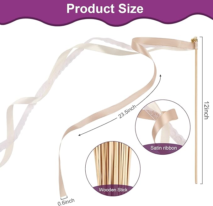 Sumind 40 Pieces Ribbon Wedding Streamers - Image 3