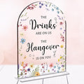 Wedding Sign Decor, The Drinks Are on Us Sign, 5x7 Inch Arch Acrylic. Wedding by Unknown