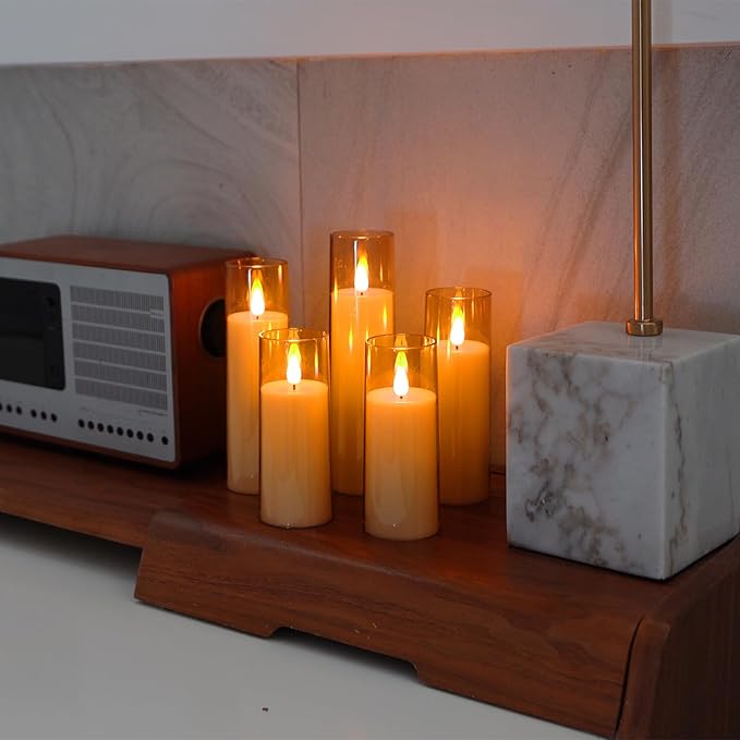 Amagic Flickering Flameless Candles, Battery Operated Candles, Amber Gold - Image 8