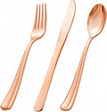 bUCLA 600PCS Rose Gold Plastic Silverware Set by BUCLA
