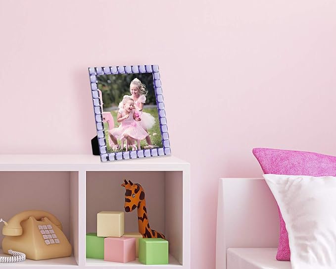 Isaac Jacobs Decorative Sparkling Light Purple Jewel Picture Frame, Photo - Image 6