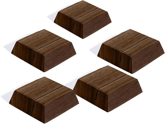UNIQOOO 12 Pack Trapezoid Walnut Wood Stand |1.2mm Slot by UNIQOOO