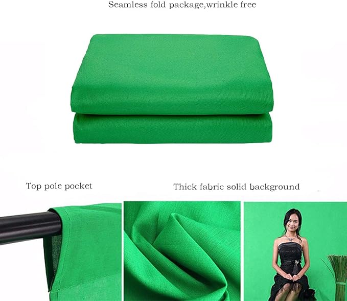 Green Screen Backdrop 8x10ft Photo Backdrop Chromakey Muslin Portrait Green - Image 2