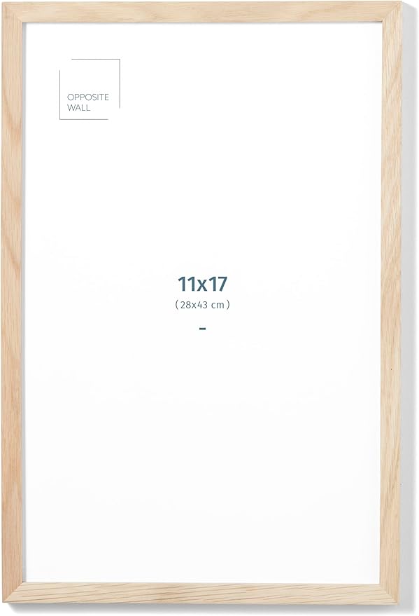 Opposite Wall - 11x17 in - Natural Solid Oak Wood Picture Frame - Lightweight by OppositeWall