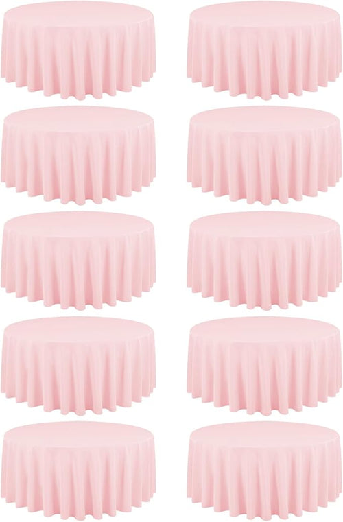 10 Pack Pink Round Tablecloths by REWOMC