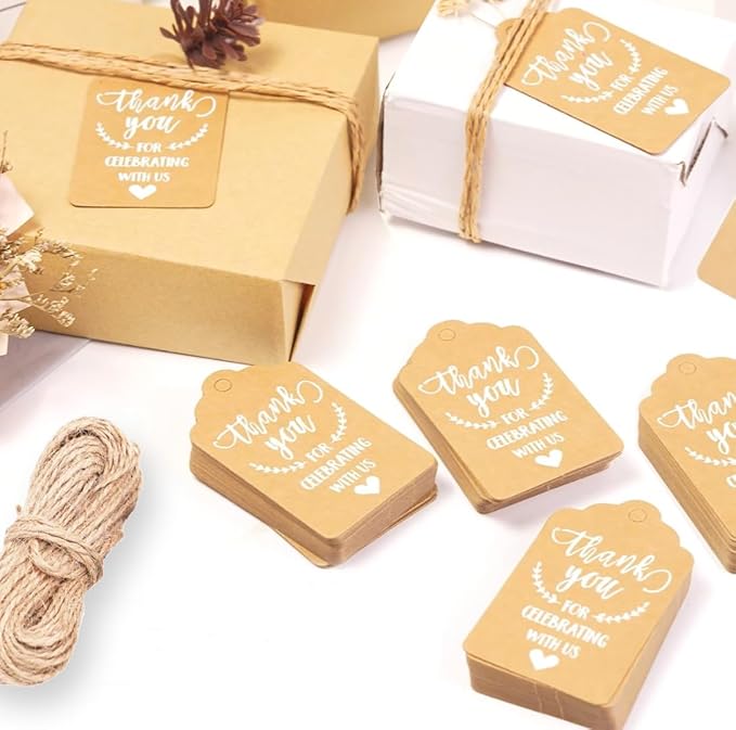 100 Pcs Kraft Paper Tags, Thank You - Image 2
